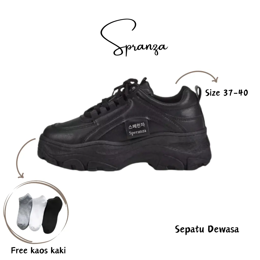 Sneakers Putih Platform Tinggi Korean Style Spranza