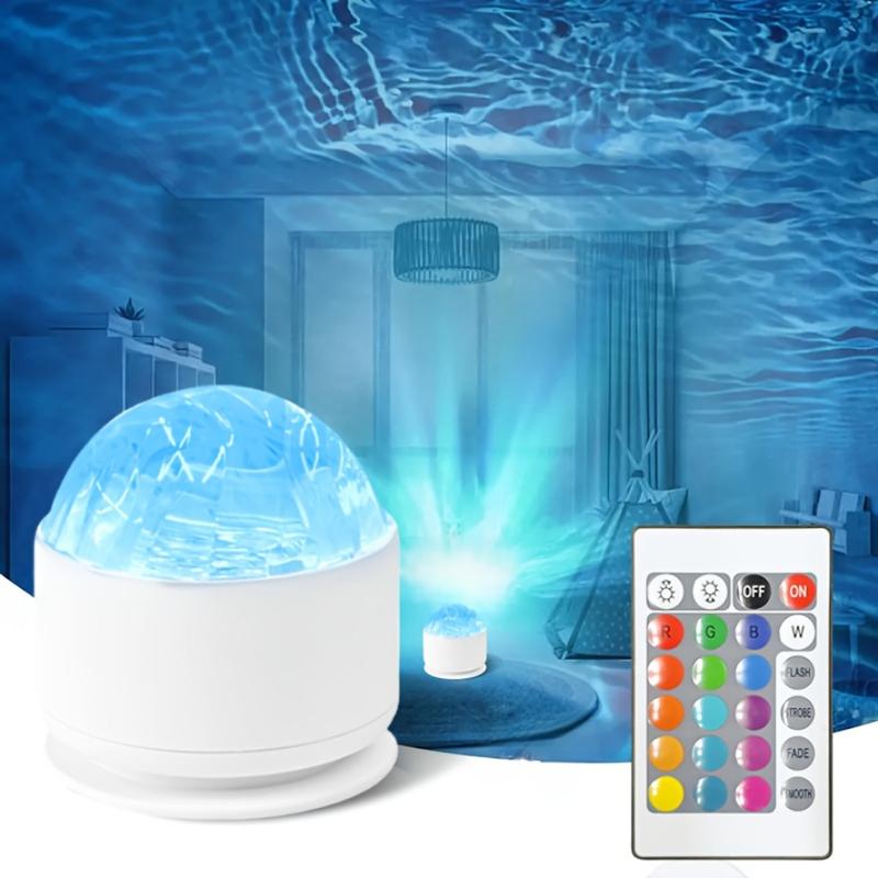 Máy Chiếu Cực Quang & Gợn Sóng Nước, Chạy Bằng USB, Đèn Ngủ LED Đổi Màu, Có Điều Khiển Từ Xa, Thích Hợp Cho Phòng Ngủ, Phòng Khách Và Trang Trí Tiệc, Hàng Mới Về