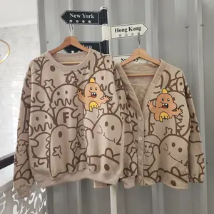 Hi Dino Full Print Sweater Oversize - Jaket Couple Pasangan - Hoodie Couple Pasangan - Jaket Switer Pria Wanita Kapelan fleece crewneck