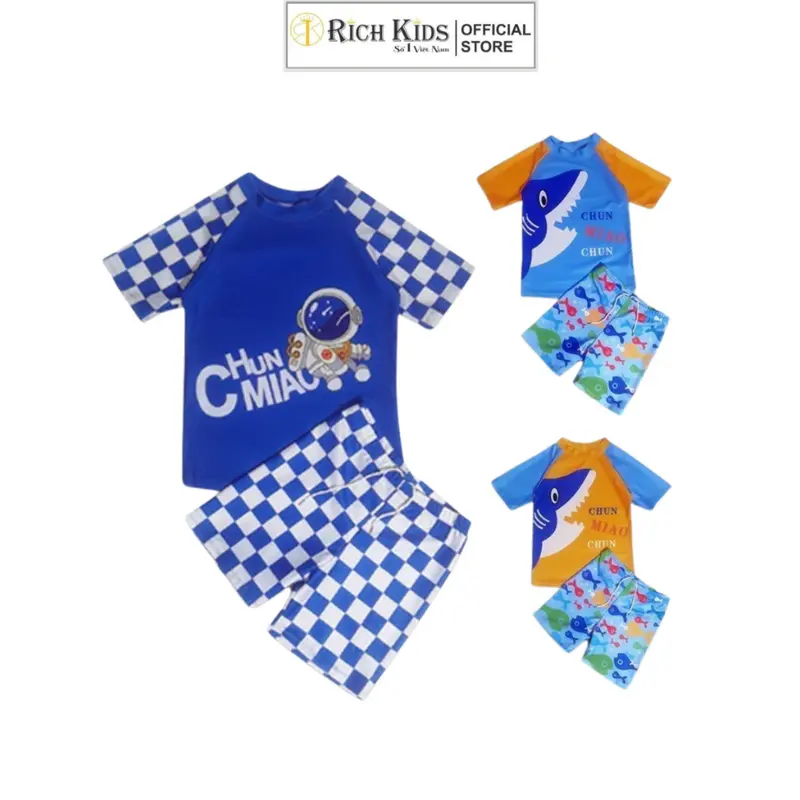 Bộ Đồ Bơi Rời Cho Bé Trai Hãng Richkids In Hình Cá Mập Dễ Thương 5