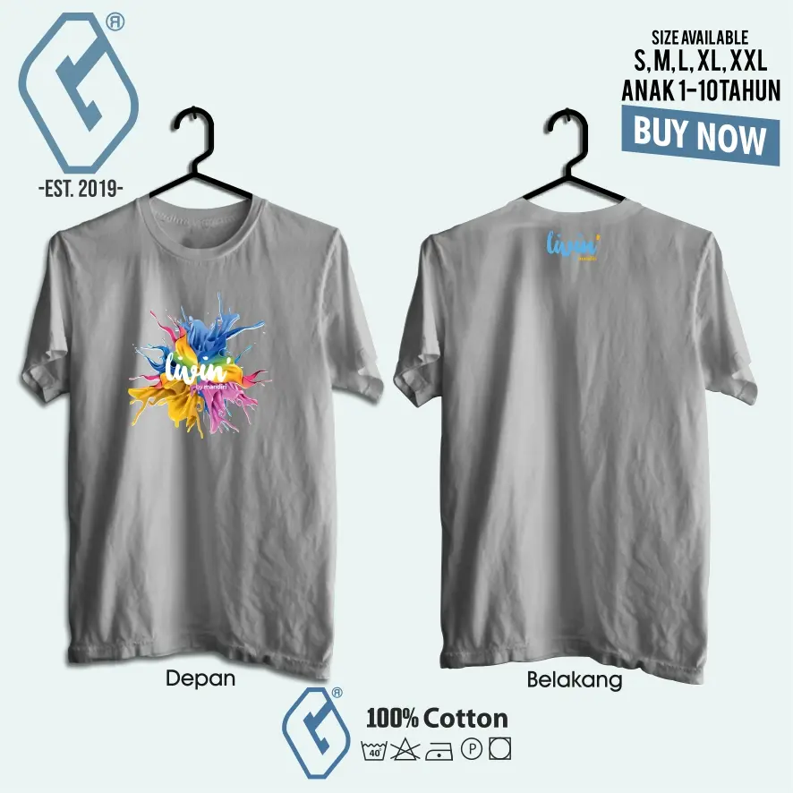 kaos distro livin by mandiri / baju bank mandiri livin