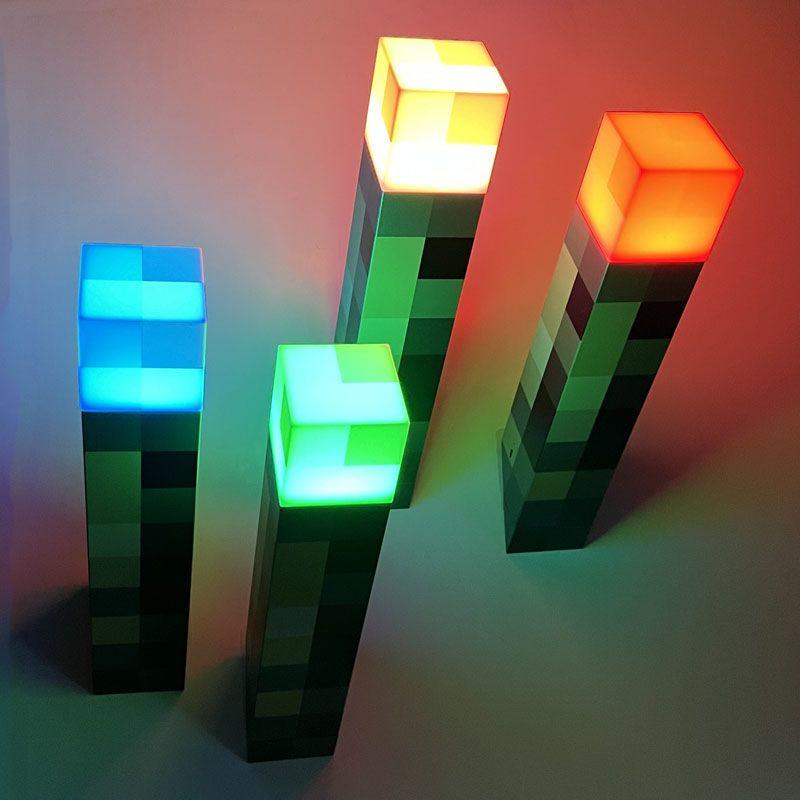 minecraft Thế giới xung quanh Tôi ngọn đuốc Bốn màu Đèn pin thay đổi màu sắc Chai thuốc Đèn ngủ Mô hình Đồ chơi Quà tặng 0
