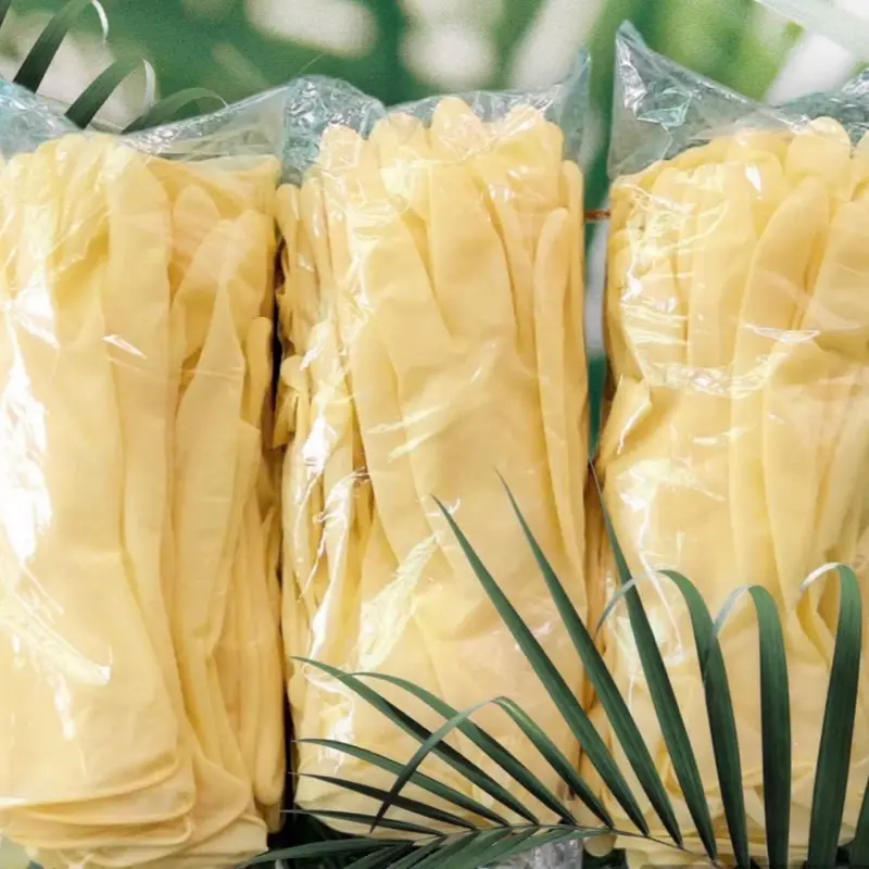 [ Sét 1kg - 68 đến 70 đôi ] Găng Tay Chế Biến Thủy Sản, Siêu Bên, Tay, Tái Sử Dụng Được Nhiều Lân 26cm ( màu vàng nghệ )
