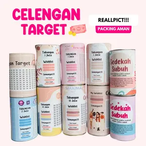 Celengan Target Permanent Atau Buka Tutup dikemas Plastik