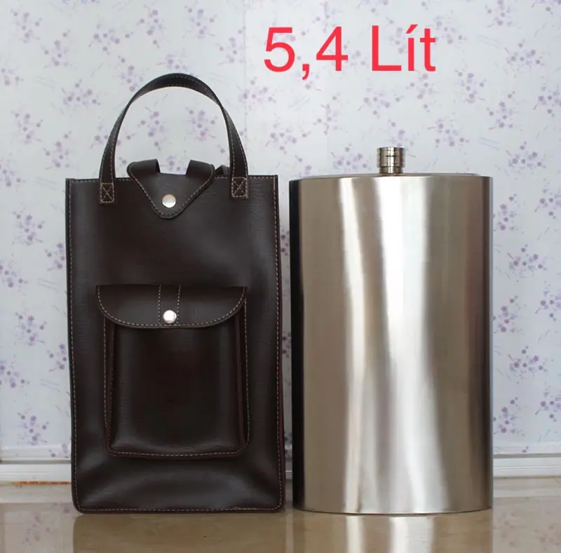 Bình tông đựng nước Dung tích 5L Lít Inox 304, tặng bao đựng như hình, hàng dày 0,6mm Bình tông CCCP, có Ly và Phễu 4