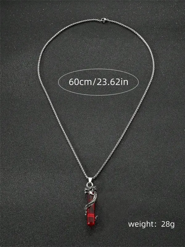 Vintage Dragon Artificial Crystal Pendant Necklace for Women for Gift, Random Pattern Clavicle Chain Necklace, Trendy Accessories for Party and Daily Life, Valentine's Day, Gift 5