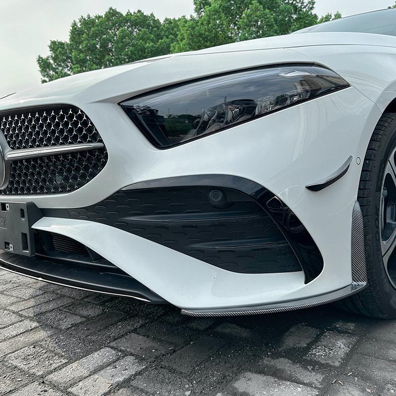 A Pair Front Bumper Outer Side Splitter Canard Trim For Mercedes-benz A Class W177 A180 A200 A220 A250 A35 A45 AMG LCI 2019-2023 1
