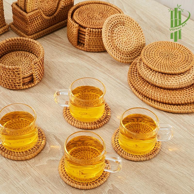 Product Introduction of Miếng lót ly lót nồi bằng mây tre đan nhiều kích thước 1