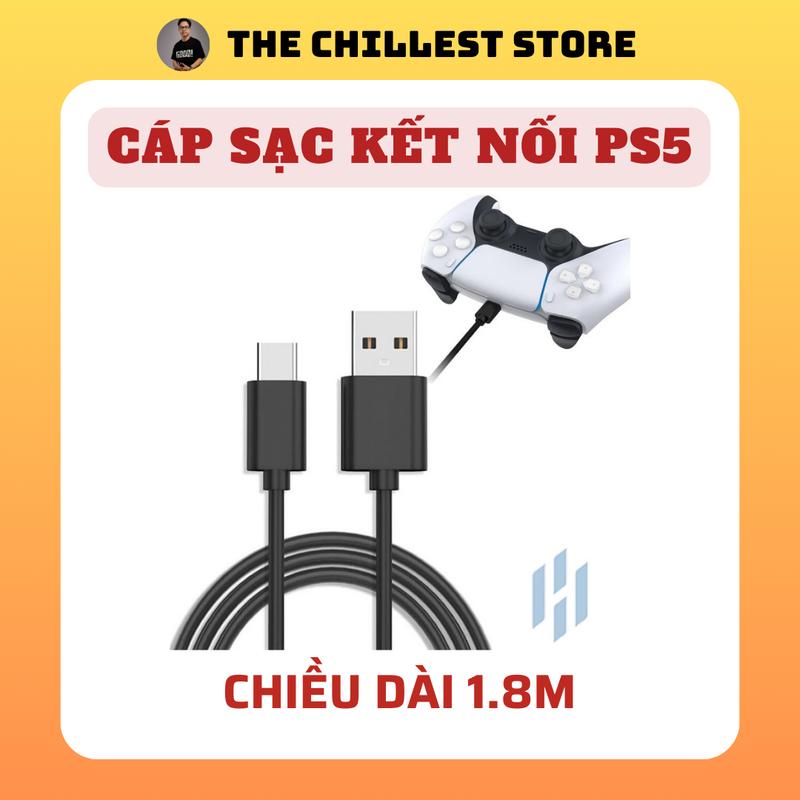 Dây cáp sạc - kết nối TYPE C chuyên dụng cho tay cầm chơi game PS5 dài 1.8m, sử dụng cho toàn bộ tay cầm kết nối Type C