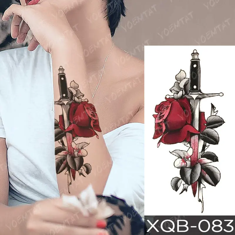 Flowers Temporary DIY Tattoo Water Transfer Sticker Fake Tattoos XQB-083 0