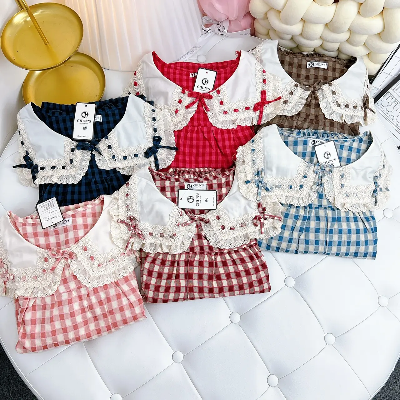 Bộ Đồ Ngủ Nữ Pijama Đũi Nhung Tiểu Thư HANI HK03 Thiết Kế Đáng Yêu Chất Mềm Mịn Mát Xmas Tết