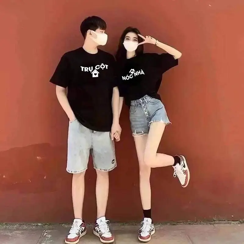 Áo thun cặp nam nữ, áo đôi mặc với người yêu in hình TRỤ CỘT - NÓC NHÀ ý nghĩa (GIÁ 1 ÁO) chất cotton mềm mịn thoáng mát 1