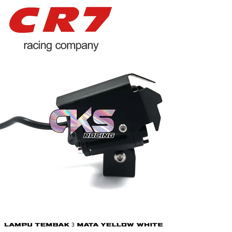 LAMPU TEMBAK LED FOGLAMP CR7 SQL 3 MATA 30W HIGH LOW LASER GUN PUTIH KUNING 4