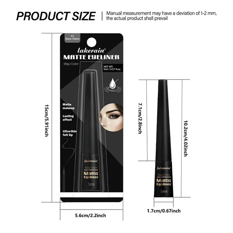 Long Lasting Liquid Eyeliner, 1 Count Matte Quick Drying Waterproof Eyeliner Pen, Professional Daily Makeup Accessories, Eye Makeup Products 1