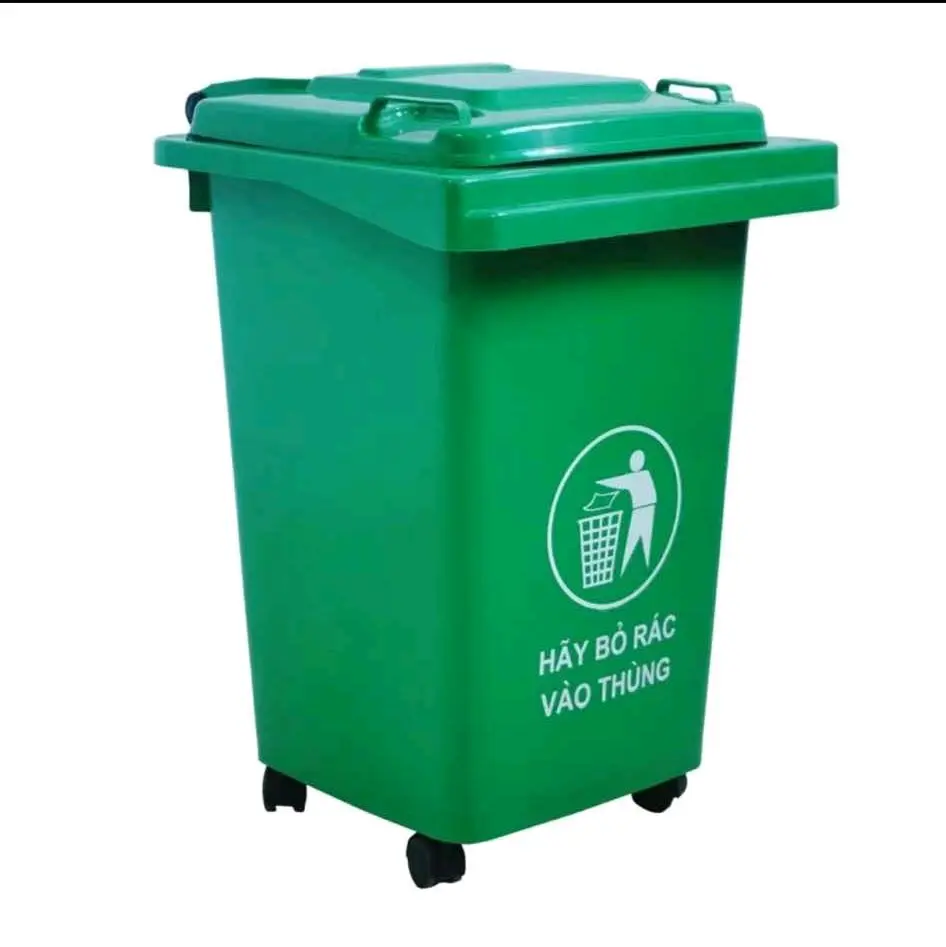 ￼[CHÍNH HÃNG] Thùng Rác Công Cộng 60L 4 Bánh Xe Di Chuyển Dễ Dàng Thùng Rác Ngoài Trời Có Nắp Chống Mùi Hôi