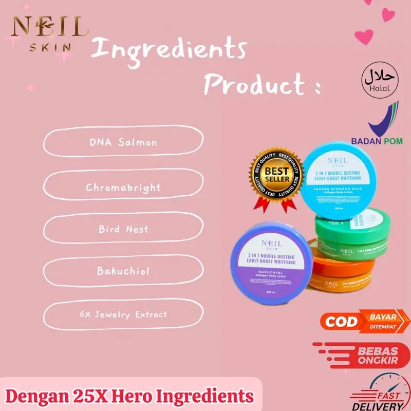 NEIL SKIN - 2 IN 1 DOUBLE DOSTING WHITENING BOOSTER 250ML / LOTION SIANG DOSTING UV FILTER 1