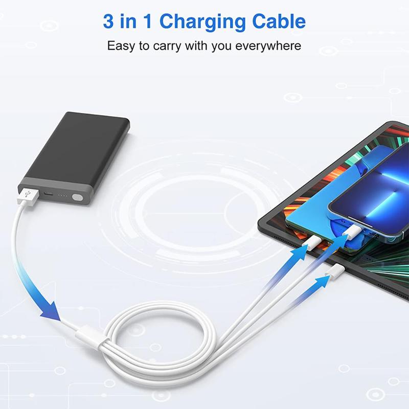 Product Introduction of 3 in 1 Original 6A Fast Charger Wird Cord For iPhone 11 13 14 Pro Max 8 Xiaomi Huawei USB To Lightning Micro Type C Quick Cable 0