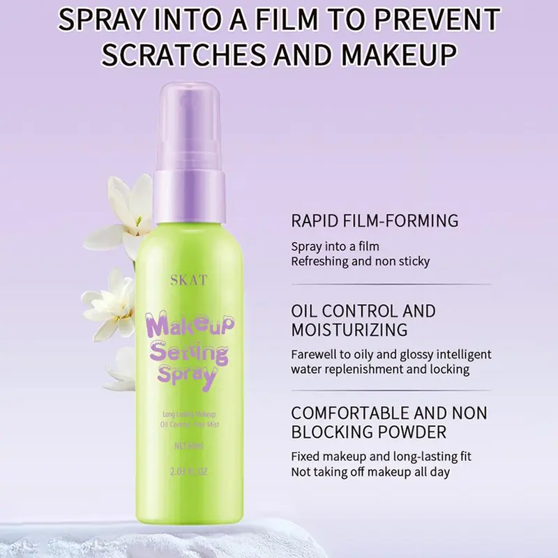 【TERSEDIA&COD】【Peningkatan Kemasan】 Semprotan Pengaturan Rias Wajah 60Ml, Semprotan Penyelesaian Tahan Cepat, Y7T5 3