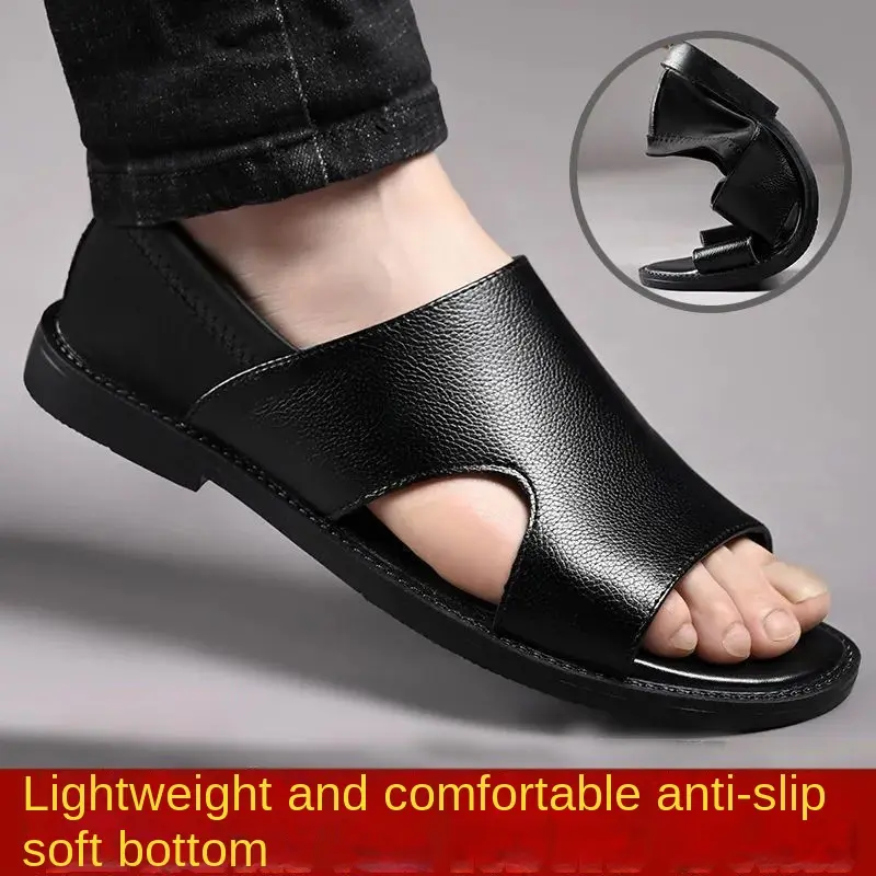 [Genuine Goods] Special Offer Cleance Sale Soft Bottom Sandals Thick Bottom Non-Slip Beach Shoes Men Outdoor Slippers