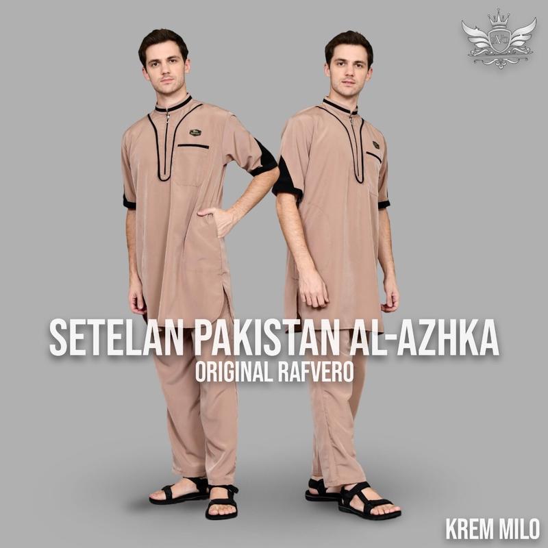 BAJU KOKO KURTA PAKISTAN BAHAN KATUN List Polka Dot Muslim  Pendek Pria Setelan Dewasa Navy baju koko pria Toyobo 6