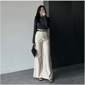 PROMO Nenji Cutbray Loose Pants Trousers - Flare Pants Highwaist For Pipite - Celana Anti Kusut Formale / Casual