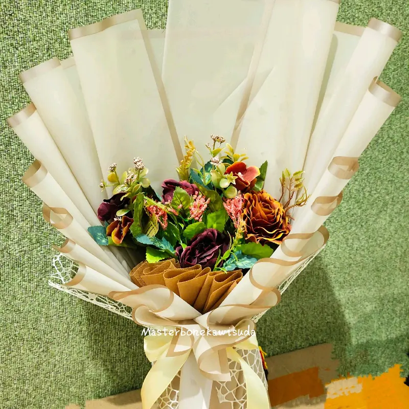 Buket Wisuda bunga mawar artificial kado Wisuda tanpa boneka wisuda tanpa buket uang 4