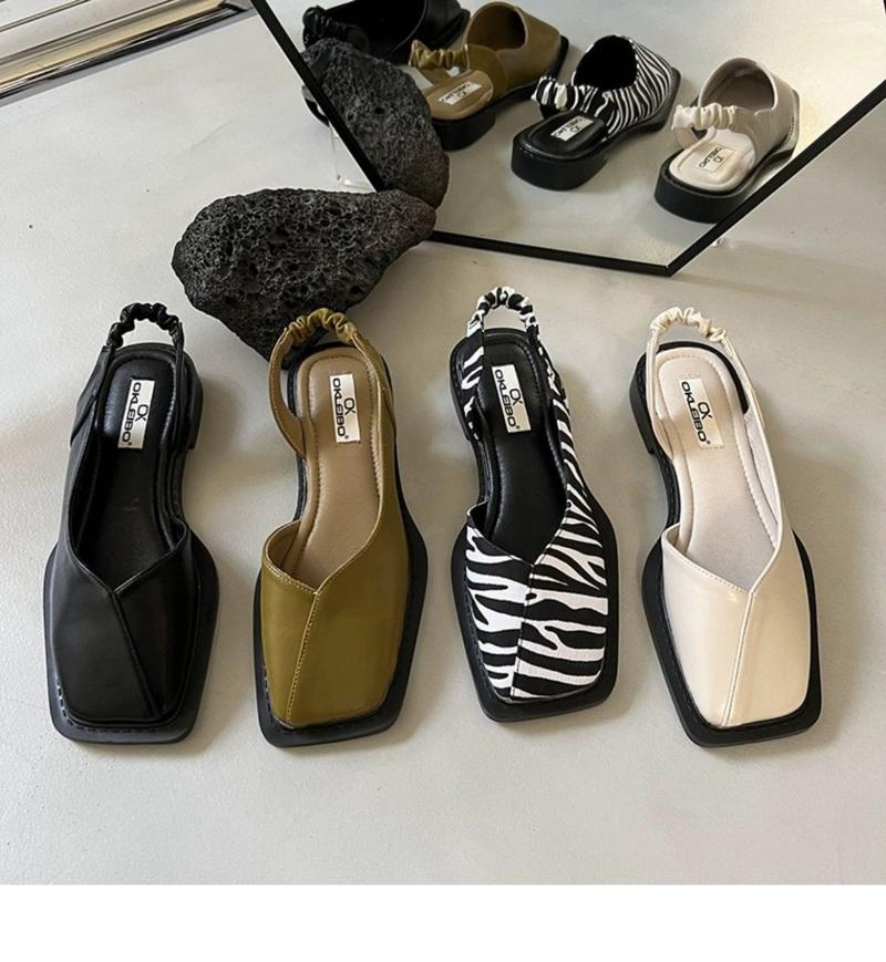 Product Introduction of Internet Celebrity Closed Toe Sandals for Women 2024 Spring and Summer New French Retro Flat Square Toe Shoes Niche Sandals Ins Fashion 18
