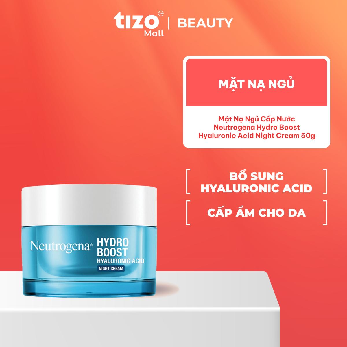 MẶT NẠ NGỦ CẤP NƯỚC NEUTROGENA HYDRO BOOST HYALURONIC ACID NIGHT CREAM 50G LÀM ĐẸP PHÙ HỢP VỚI MỌI LOẠI DA DƯỠNG ẨM DA