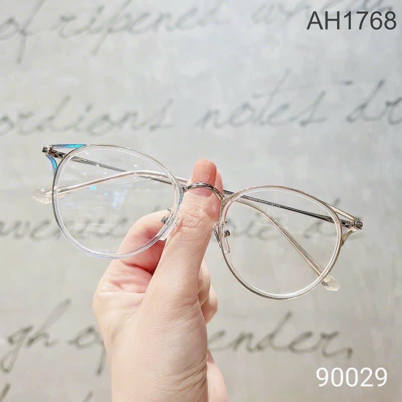 Mắt kính thời trang má hồng mắt mèo gọng kim loại nam nữ đẹp AH1768 8