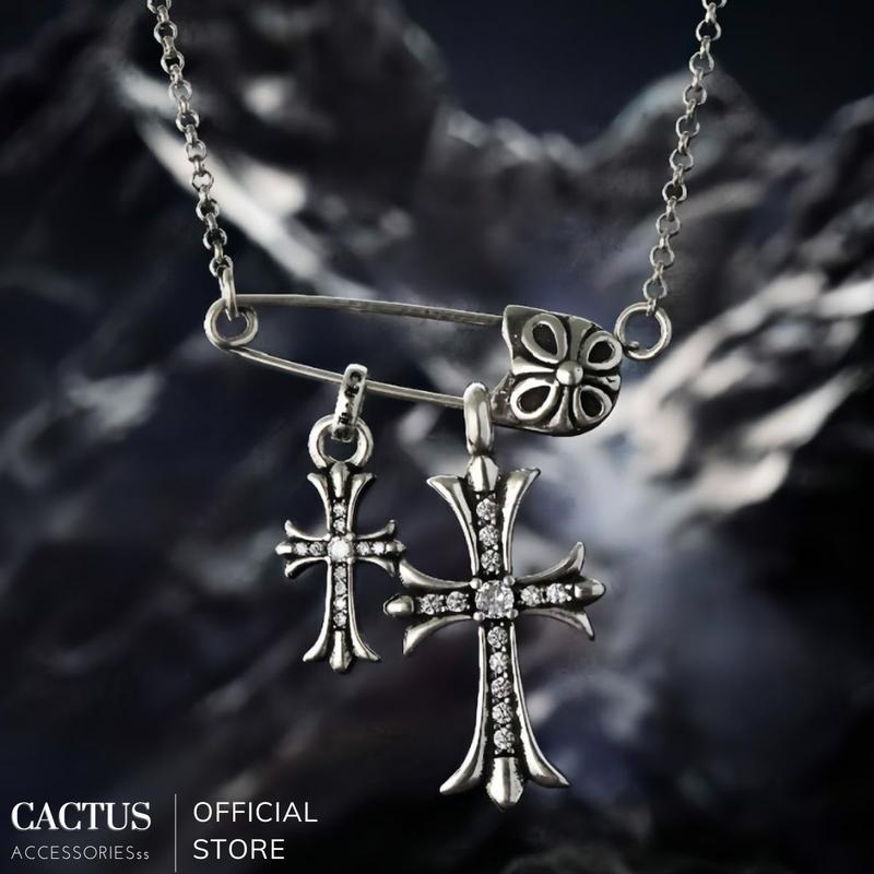 Dây chuyền chrome heart dạng xích 2 mặt thánh vòng cổ chrome heart thép titan Chain Jewelry