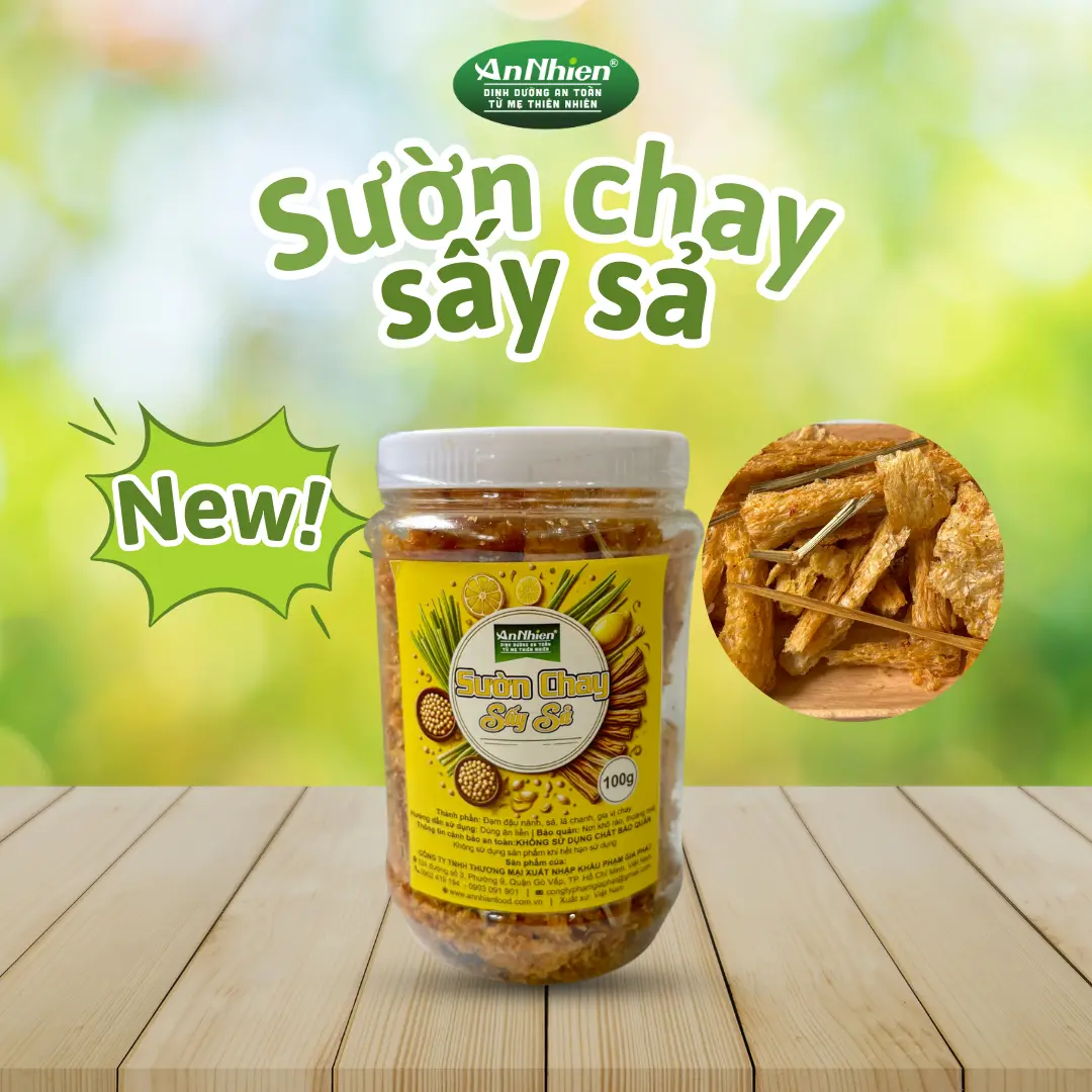 An Nhiên - Sườn chay sấy sả 100g (Chay mặn đều dùng được)