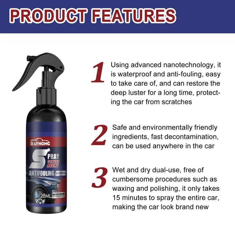 Ryekew Car Anti-fouling Spray, Car Paint Care Spray, Professional Car Paint Care Product, Car Cleaning & Care Product 4