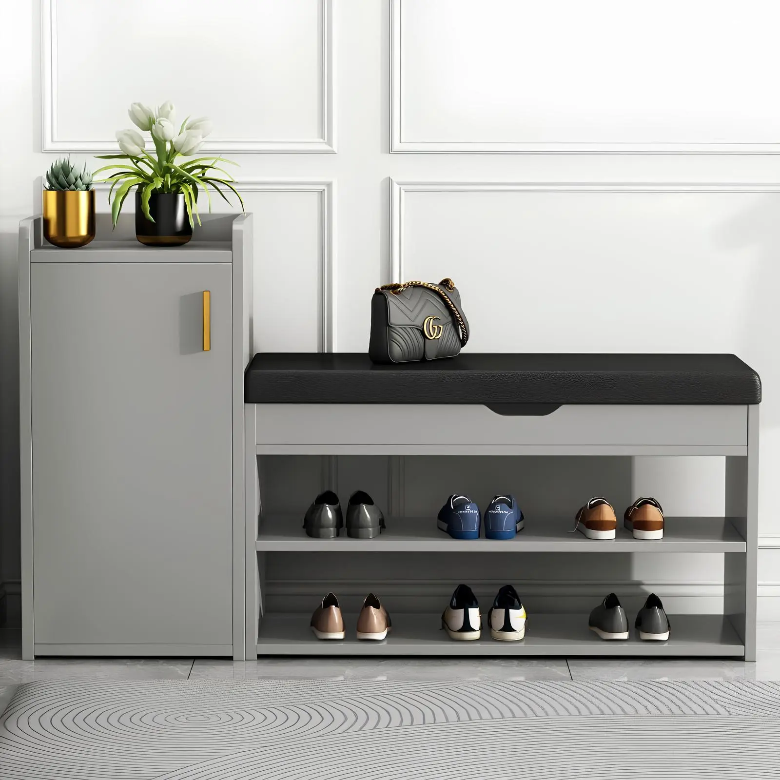 【Ready Stock】Shoe Changing Long Stool Home Entrance ShoeStoo Household Hallway Shoe Rack