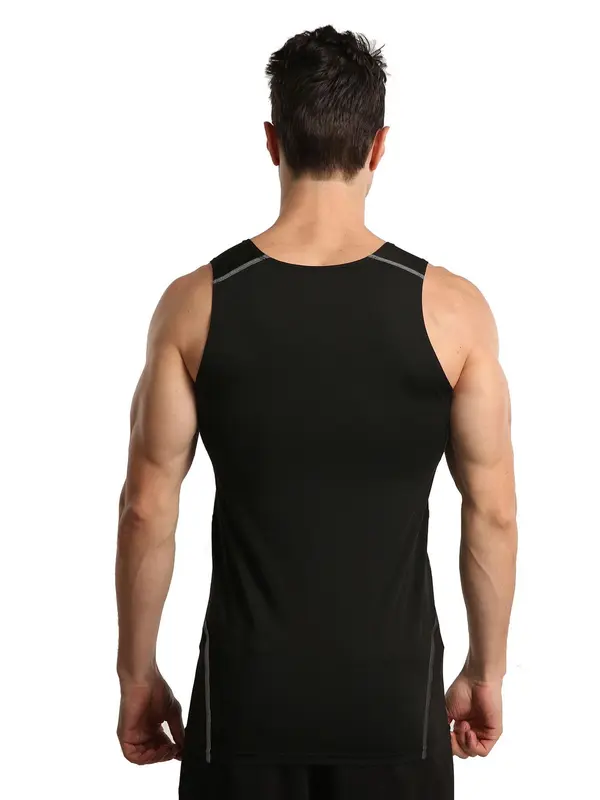 Men's 3pcs Solid Sports Vest, Casual Breathable Comfortable Sports Tank Top For Gym Workout Running, Sport & Outdoor Clothing For All Seasons, Tank Top 2