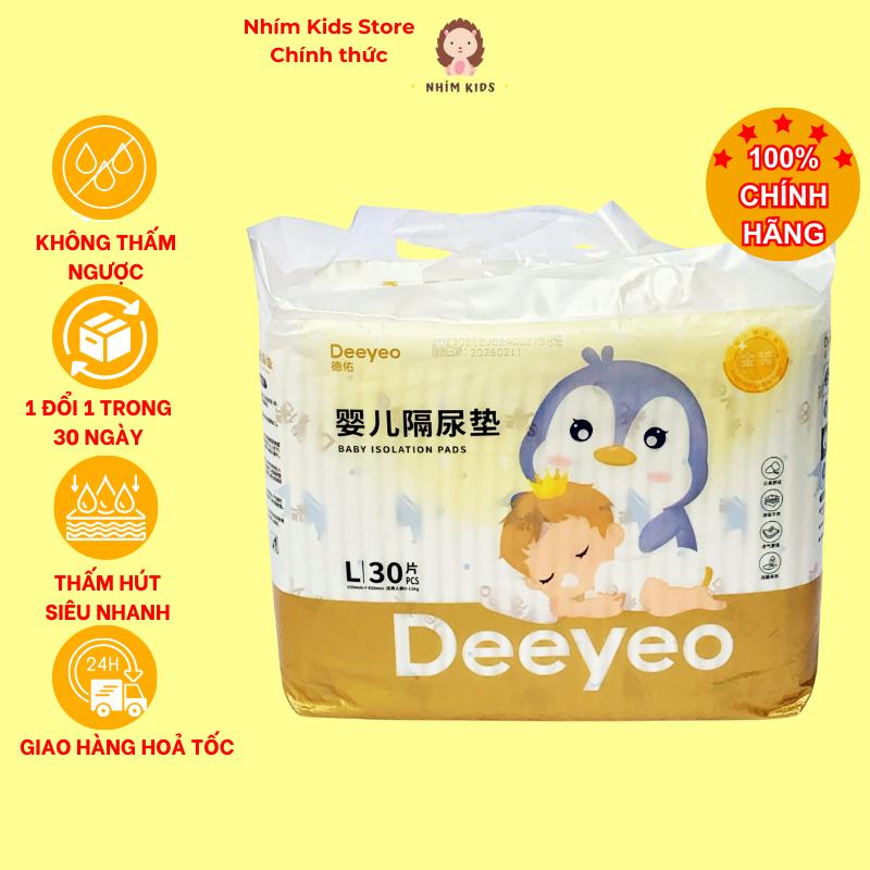 Miếng lót chống thấm DEEYEO cho bé, tấm lót thay bỉm, tã dùng 1 lần, siêu thấm hút, khô thoáng, mềm mịn, an toàn cho làn da bé