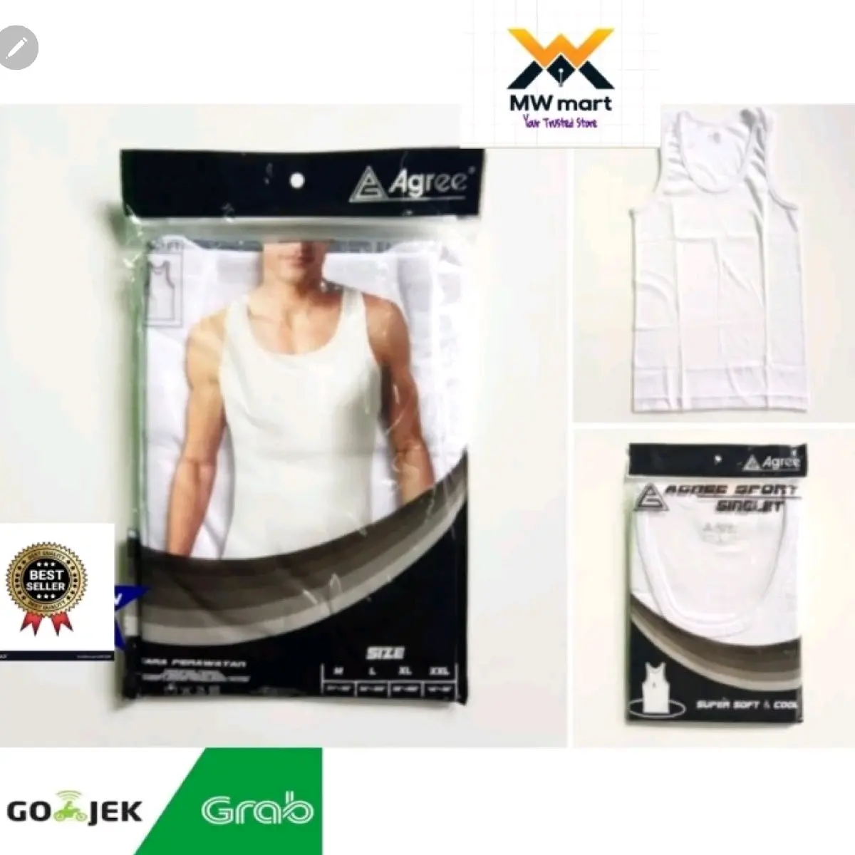 Kaos singlet pria dewasa agree sport kaos dalam pria