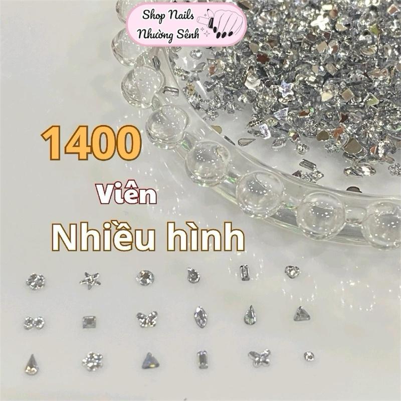  Đá mini chân bằng nhiều hình 1400 viên   nhựa giả đá dùng để luyện tập làm nail tiết kiệm chi phí   