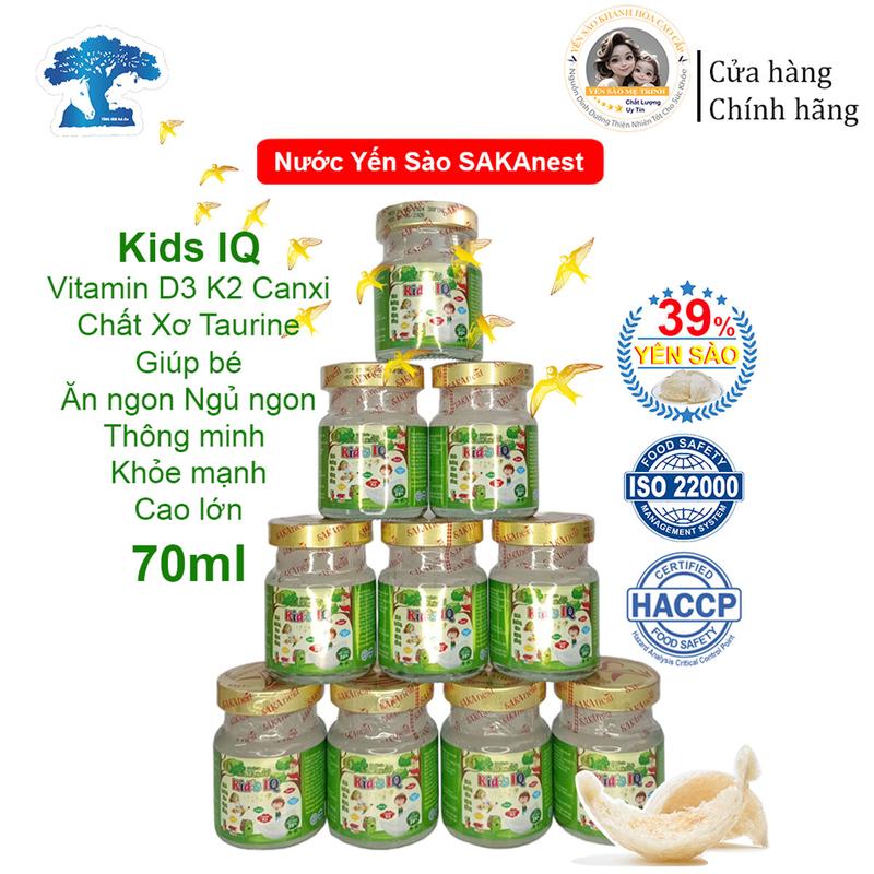 Combo 10 lọ Yến Sakanest Kid's IQ 39% yến tươi dành cho bé Vitamin D3 K2 Canxi Chất Xơ Taurine Men Vi Sinh