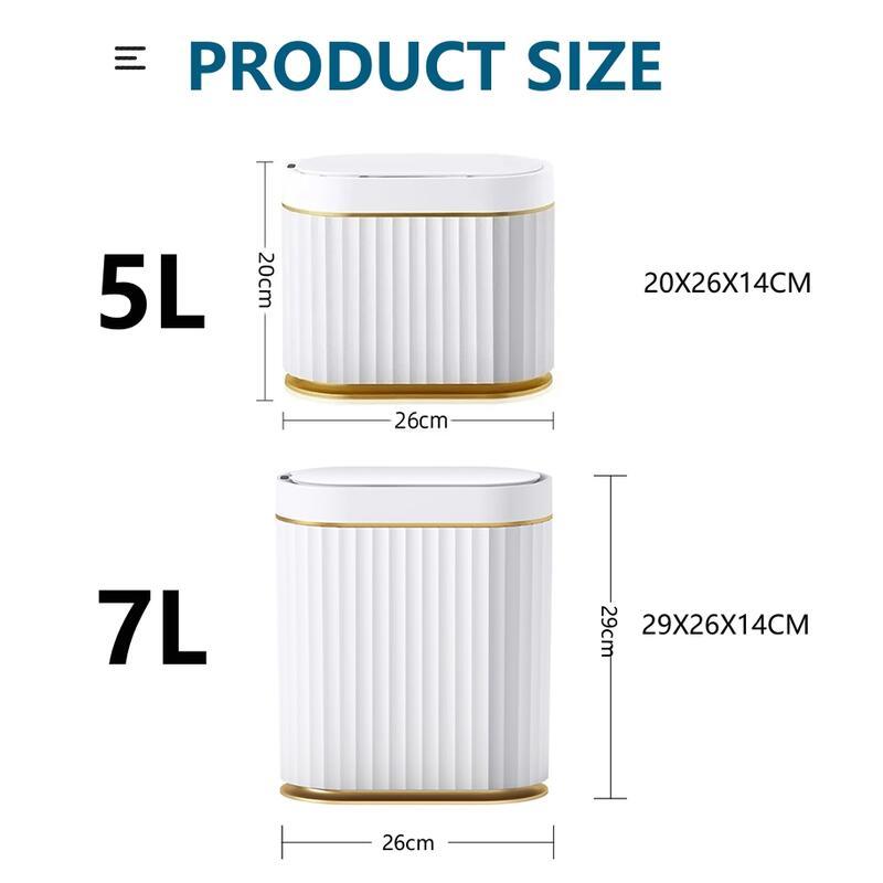 Product Introduction of 5/7L Automatic Sensor Trash Can Bathroom Kitchen Smart Garbage Bin Toilet Wastebasket Bedroom Dustbin Bucket Waterproof 23