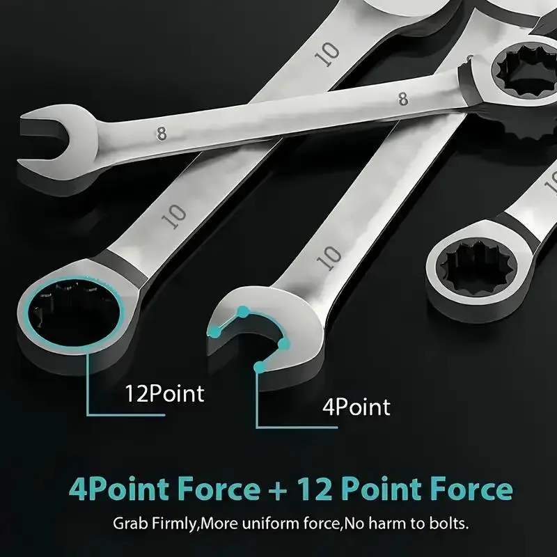 14mm Metric Ratchet Wrench, Carbon Steel Double End Wrench, Quick Mechanical and Automotive Repair Wrench, Fixed Head Wrench, Ratchet Combination Wrenches, High Quality Hardware, Hand Tools 5