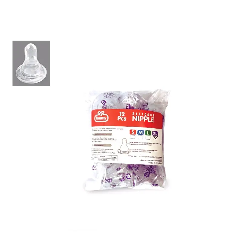 Lusty Bunny Silicone Nipple Reguler Bulat Gepeng Ecer - LustyBunny Dot Botol Susu Bayi S M L XL 5