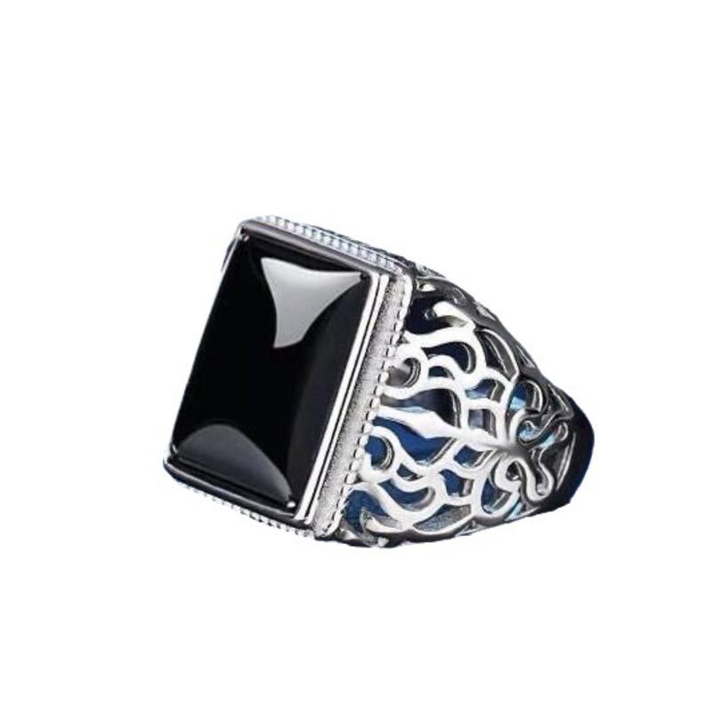 Fashionable imitation agate gold ring, personalized and simple men's carnelian emerald ring ring 4