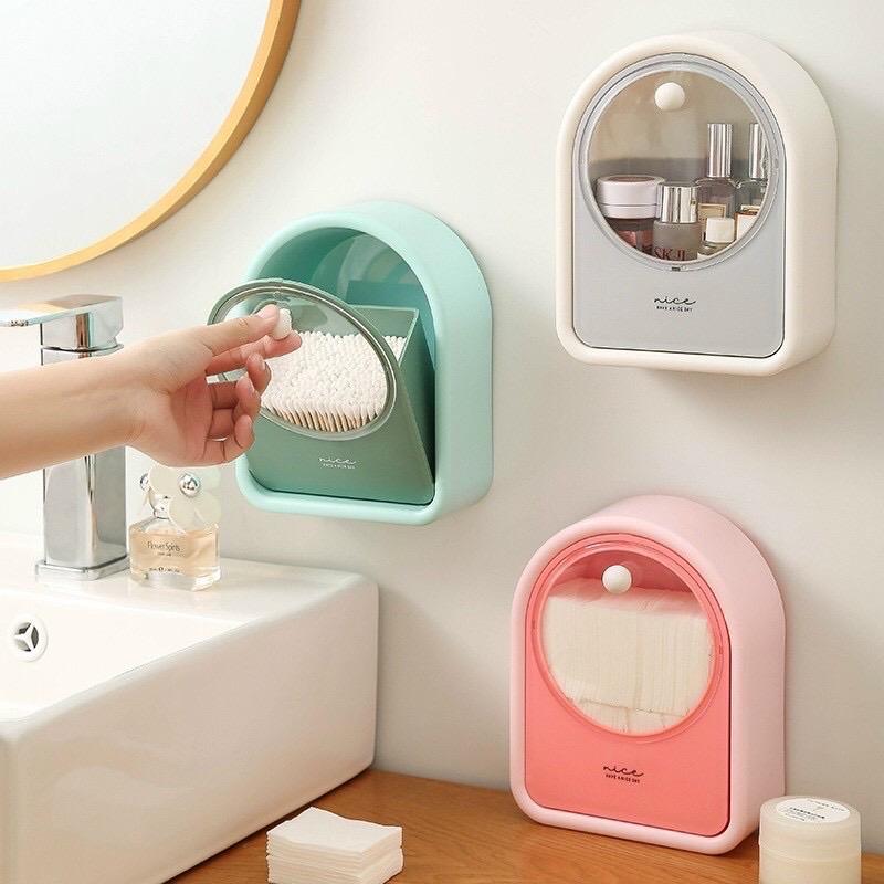 ￼Hộp đựng bông tẩy trang  -Hộp để đồ đa năng treo tường 2