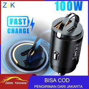 Pengisi Daya Mobil PD 100W Tipe-c Pengisi Daya Cepat QC3 4.0 USB Ganda Untuk Iphone Huawei Xiaomi Samsung Pengisi Daya Mini Ponsel USB Pengisi Daya Cepat