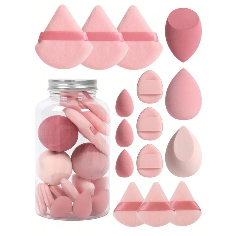 Product Introduction of 14PCs velvet powder puff & makeup sponge set-skin-friendly, dual-use wet/dry blenders for flawless foundation application 7