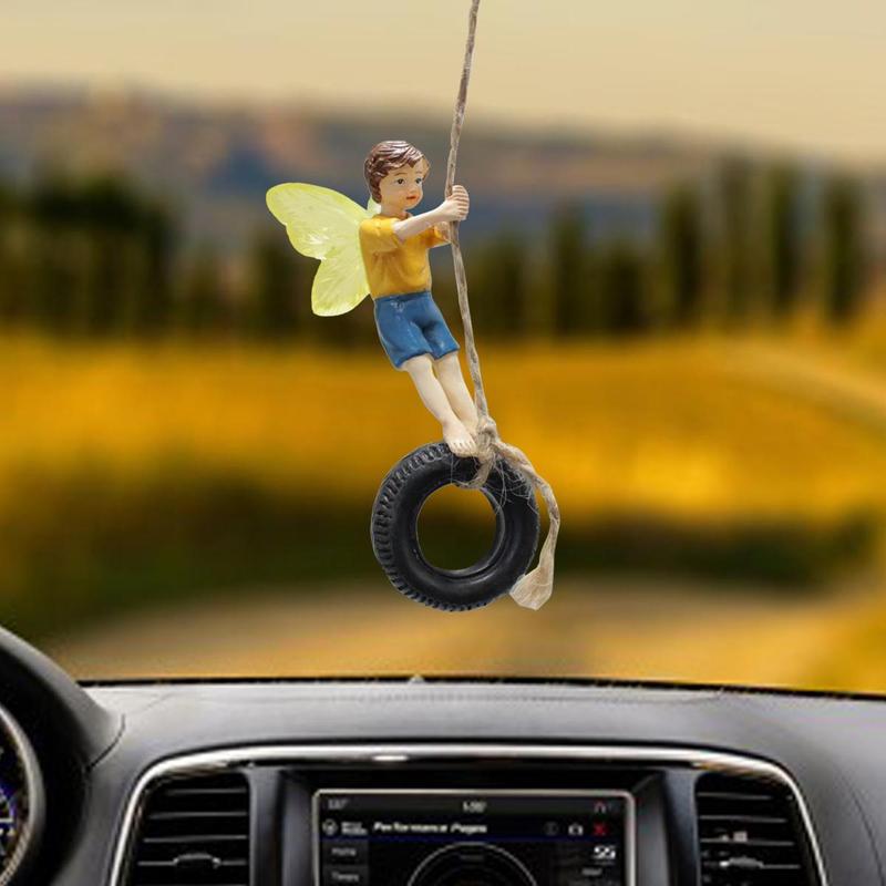 Tire & Fairy Design Hanging Ornament, Creative Hanging Figurine Decoration, Home Decor for Garden Yard 4