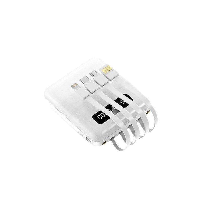 Pin Sạc Dự Phòng Tích Hợp 4-Cáp, Dung Lượng Lớn 20000mAh, Sạc Nhanh, Cầm Tay, Nguồn Điện Thoại Di Động Thông Dụng Tặng Kèm Miếng Dán 7