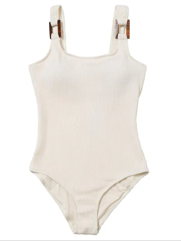 Women's Solid Ribbed Knit One-piece Swimsuit, Casual Sleeveless Tank Swimwear for Beach Holiday Vacation, Ladies Swimsuit for All Seasons 0