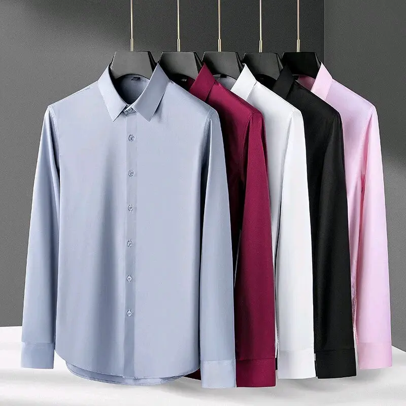 Áo sơ mi nam dài tay chất cotton lụa chống nhăn thấm hút bảng màu basic dễ phối