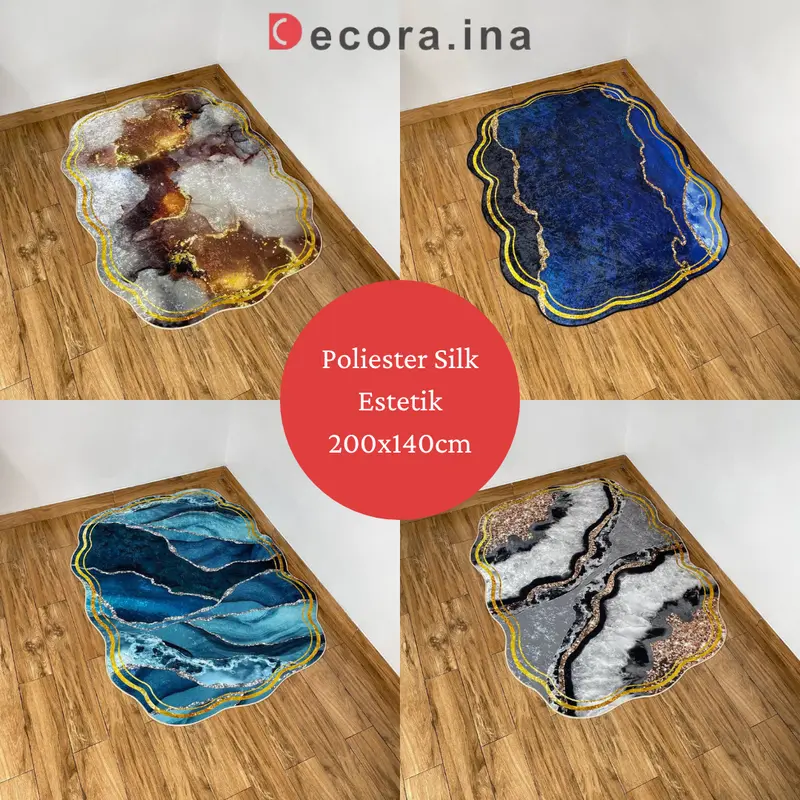 (VOL2) 200x140CM KARPET ESTETIK POLIESTER SILK 0